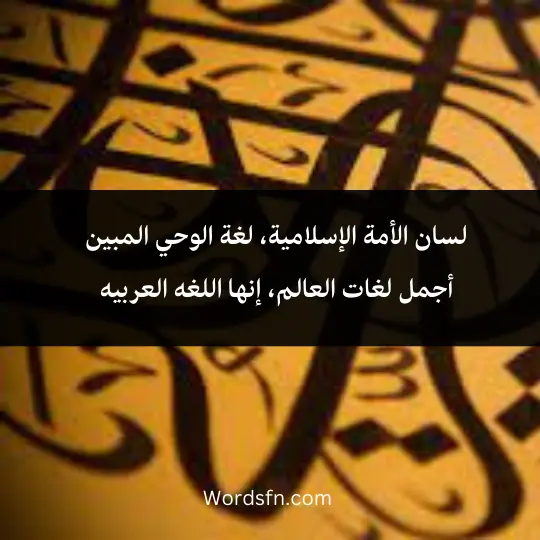 لسان الأمة الإسلامية، لغة الوحي المبين
أجمل لغات العالم، إنها اللغه العربيه