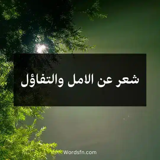 شعر عن الامل والتفاؤل